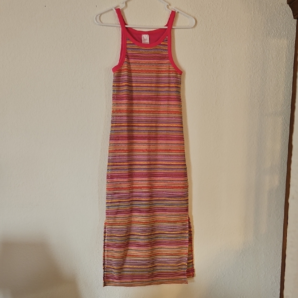No Boundaries Pink and Green Maxi dress